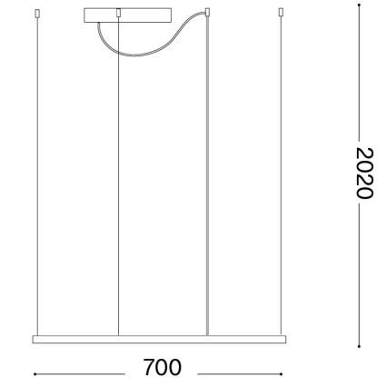 Ideal Lux - LED Lustr na lanku ORACLE SLIM LED/44W/230V 3000K CRI 90 70x70 cm zlatá
