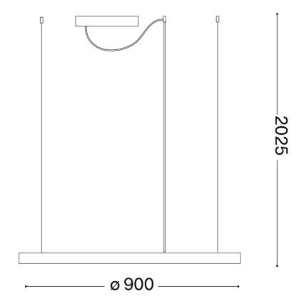 Ideal Lux - LED Lustr na lanku ORACLE SLIM LED/53W/230V 2700K pr. 90 cm bílá