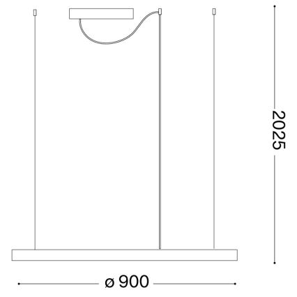 Ideal Lux - LED Lustr na lanku ORACLE SLIM LED/53W/230V 3000K CRI 90 pr. 90 cm zlatá