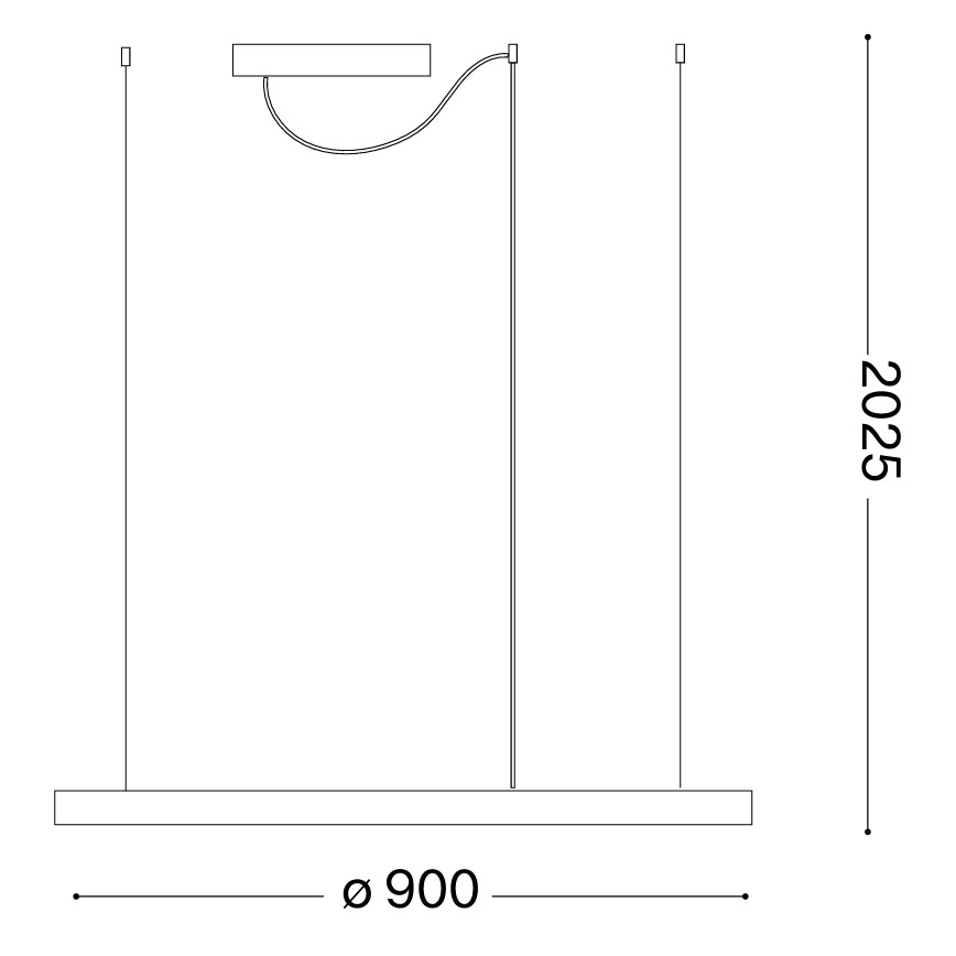 Ideal Lux - LED Lustr na lanku ORACLE SLIM LED/53W/230V 3000K CRI 90 pr. 90 cm zlatá