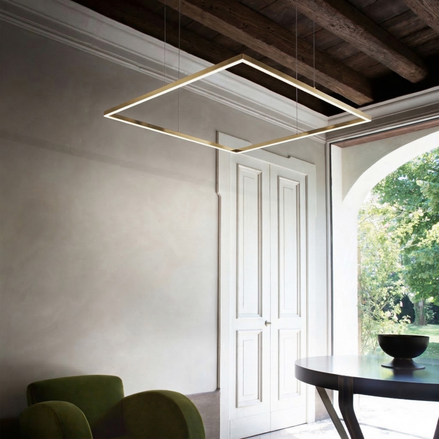 Ideal Lux - LED Lustr na lanku ORACLE SLIM LED/53W/230V 3000K CRI 90 90x90 cm zlatá