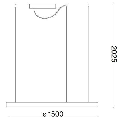Ideal Lux - LED Stmívatelný lustr na lanku ORACLE SLIM LED/77W/230V 3000K CRI 90 pr. 150 cm černá