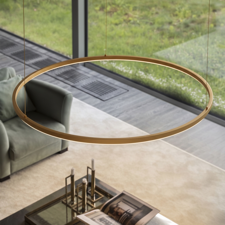 Ideal Lux - LED Lustr na lanku ORACLE SLIM LED/81W/230V 3000K CRI 90 pr. 150 cm zlatá