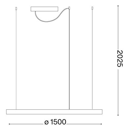 Ideal Lux - LED Lustr na lanku ORACLE SLIM LED/81W/230V 3000K CRI 90 pr. 150 cm zlatá