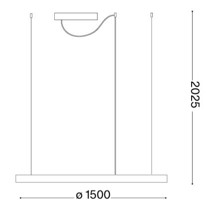 Ideal Lux - LED Lustr na lanku ORACLE SLIM LED/83W/230V 3000K CRI 90 pr. 150 cm zlatá