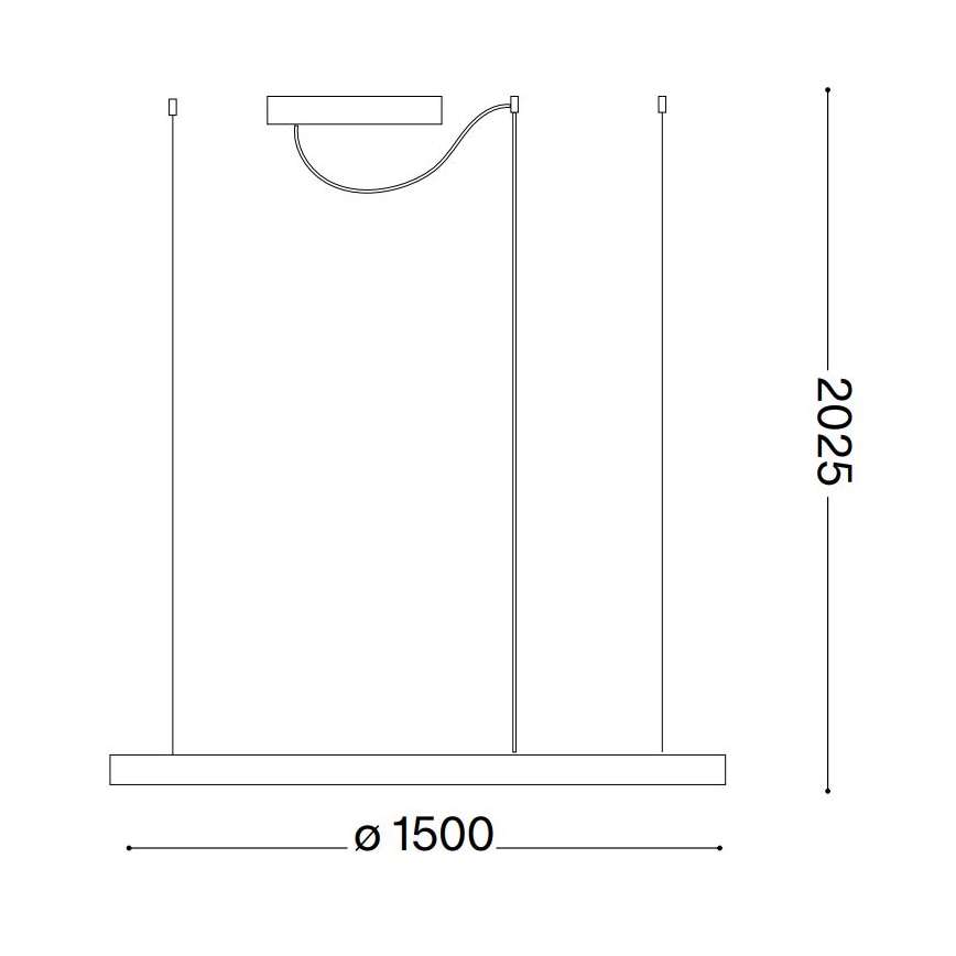 Ideal Lux - LED Lustr na lanku ORACLE SLIM LED/83W/230V 4000K CRI 90 pr. 150 cm černá