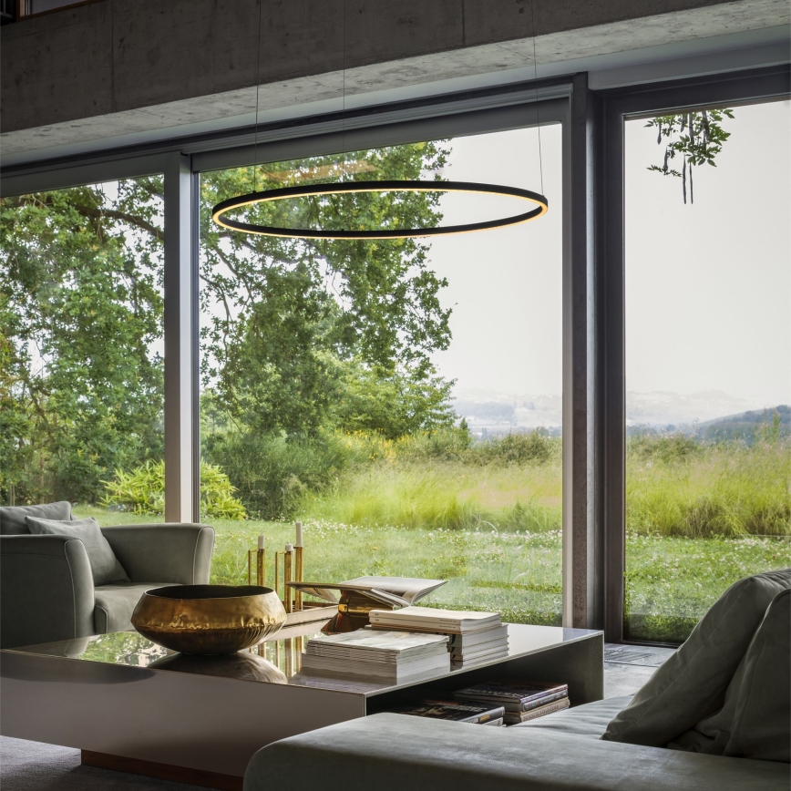 Ideal Lux - LED Lustr na lanku ORACLE SLIM LED/89W/230V 4000K pr. 150 cm černá