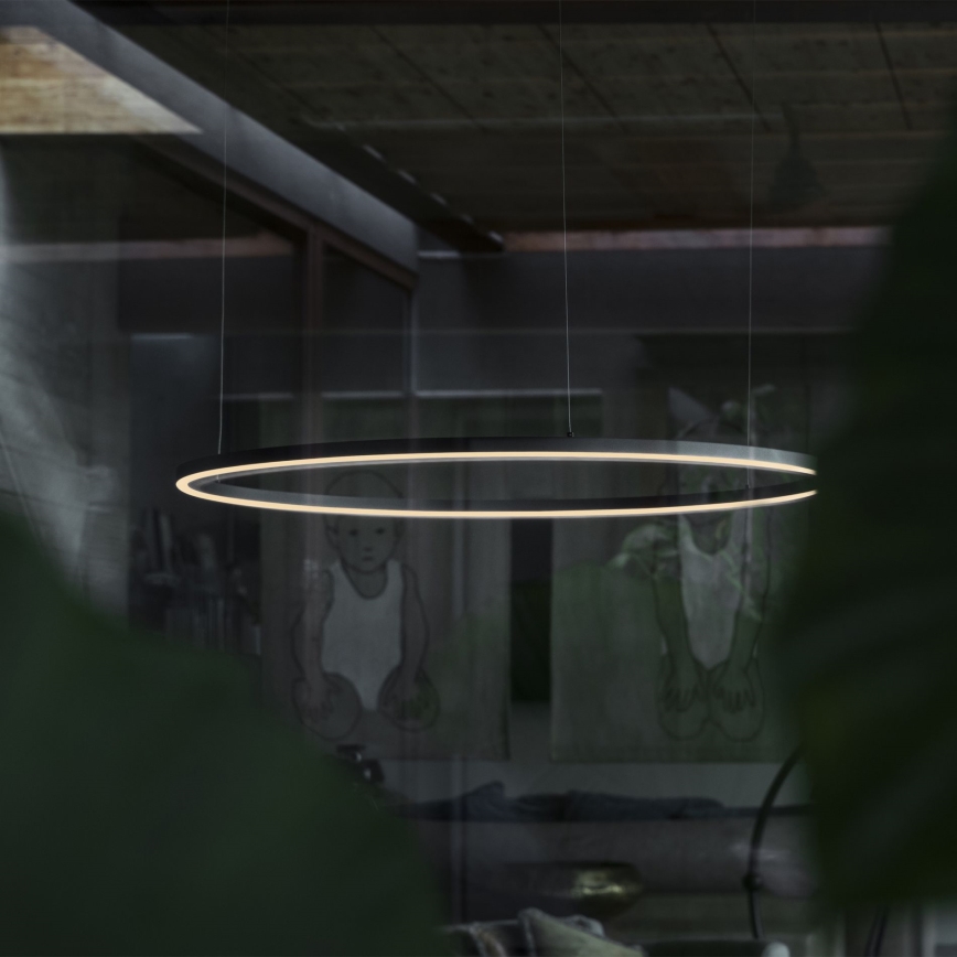 Ideal Lux - LED Lustr na lanku ORACLE SLIM LED/89W/230V 4000K pr. 150 cm černá