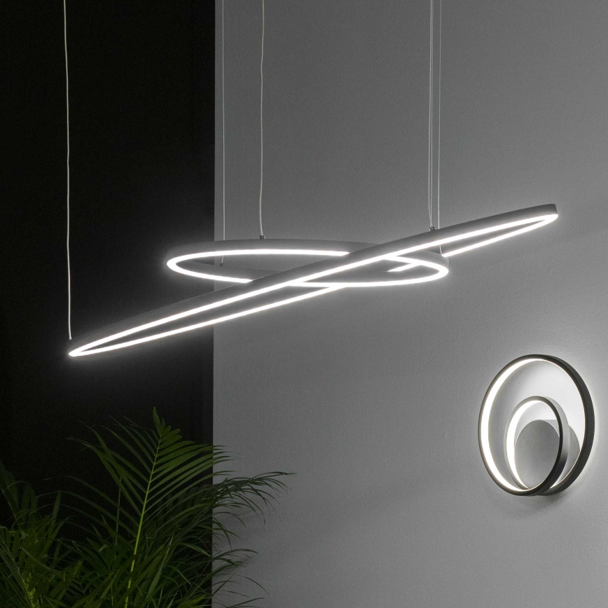 Ideal Lux - LED Lustr na lanku ORACLE SLIM LED/89W/230V 4000K pr. 150 cm černá