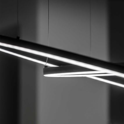 Ideal Lux - LED Lustr na lanku ORACLE SLIM LED/89W/230V 4000K pr. 150 cm černá
