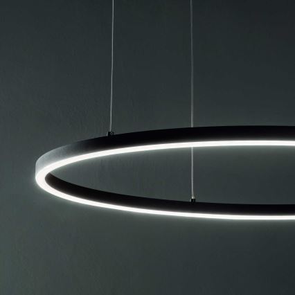 Ideal Lux - LED Lustr na lanku ORACLE SLIM LED/89W/230V 4000K pr. 150 cm černá