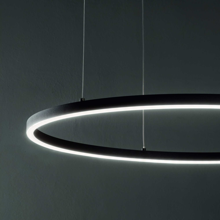 Ideal Lux - LED Lustr na lanku ORACLE SLIM LED/89W/230V 4000K pr. 150 cm černá