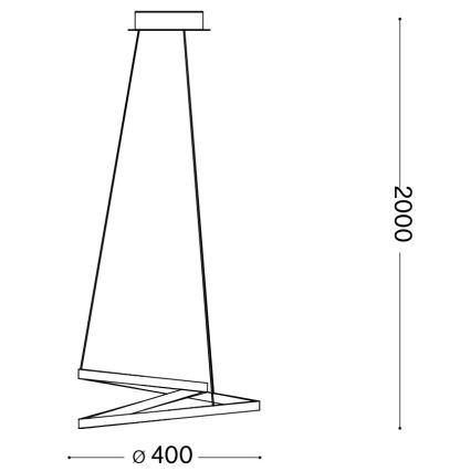 Ideal Lux - LED Lustr na lanku OZ LED/38W/230V pr. 40 cm CRI 90 zlatá