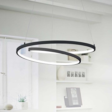 Ideal Lux - LED Lustr na lanku OZ LED/52W/230V pr. 80 cm CRI 90 černá