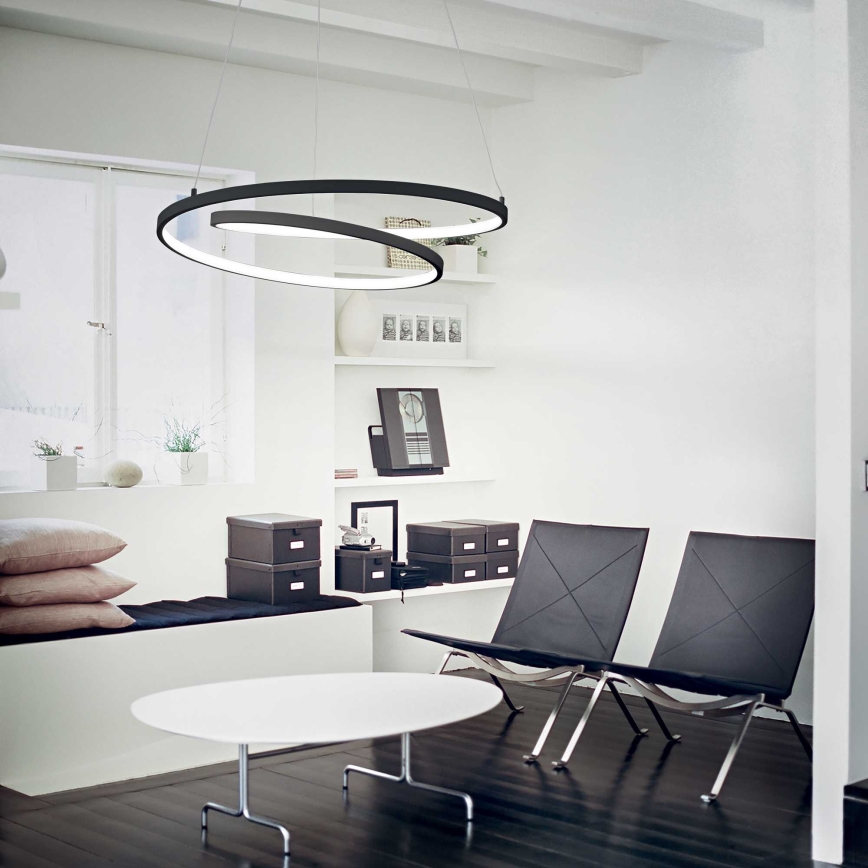 Ideal Lux - LED Lustr na lanku OZ LED/52W/230V pr. 80 cm CRI 90 černá