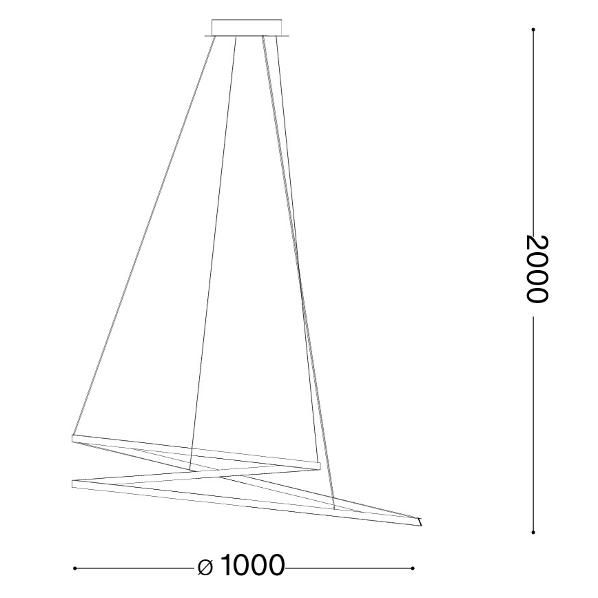 Ideal Lux - LED Lustr na lanku OZ LED/75W/230V pr. 100 cm CRI 90 zlatá