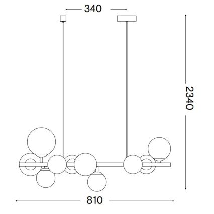 Ideal Lux - LED Lustr na lanku PERLAGE 10xG9/3W/230V 81 cm černá/kouřová