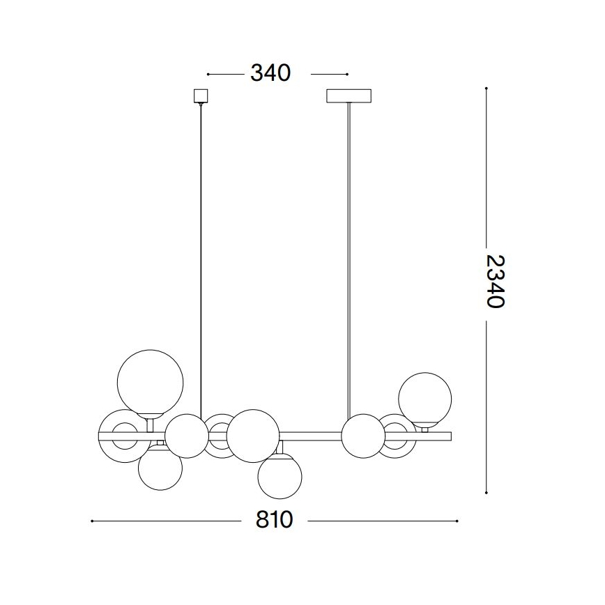 Ideal Lux - LED Lustr na lanku PERLAGE 10xG9/3W/230V 81 cm černá/kouřová