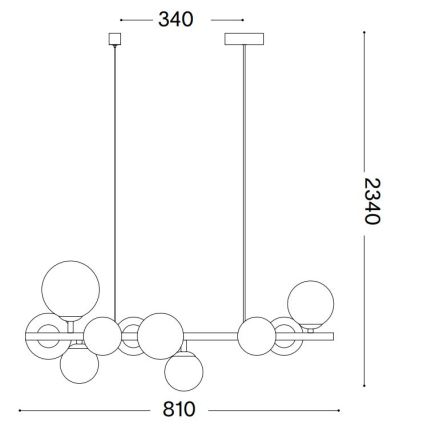 Ideal Lux - LED Lustr na lanku PERLAGE 10xG9/3W/230V 81 cm zlatá/bílá