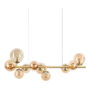 Ideal Lux - LED Lustr na lanku PERLAGE 10xG9/3W/230V 81 cm zlatá/kouřová