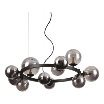 Ideal Lux - LED Lustr na lanku PERLAGE 11xG9/3W/230V pr. 73 cm černá/kouřová černá