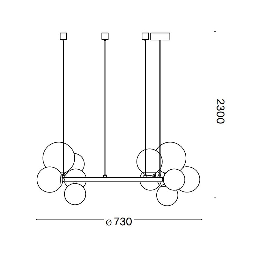 Ideal Lux - LED Lustr na lanku PERLAGE 11xG9/3W/230V pr. 73 cm zlatá/bílá