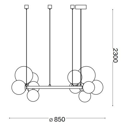 Ideal Lux - LED Lustr na lanku PERLAGE 14xG9/3W/230V pr. 85 cm zlatá/bílá