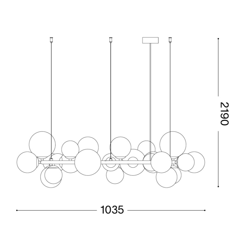 Ideal Lux - LED Lustr na lanku PERLAGE 25xG9/3W/230V 110 cm zlatá/bílá
