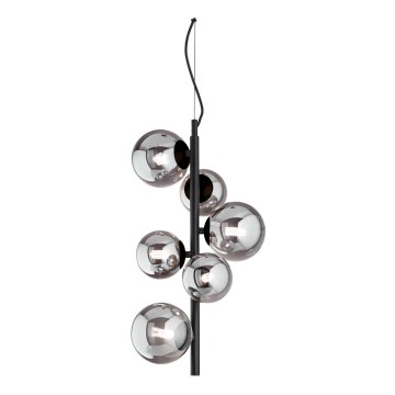 Ideal Lux - LED Lustr na lanku PERLAGE 6xG9/3W/230V pr. 26 cm černá/kouřová černá