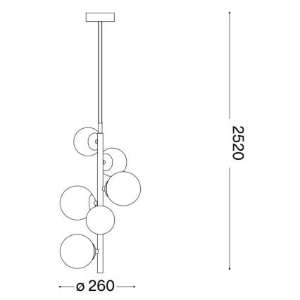 Ideal Lux - LED Lustr na lanku PERLAGE 6xG9/3W/230V pr. 26 cm černá/kouřová černá