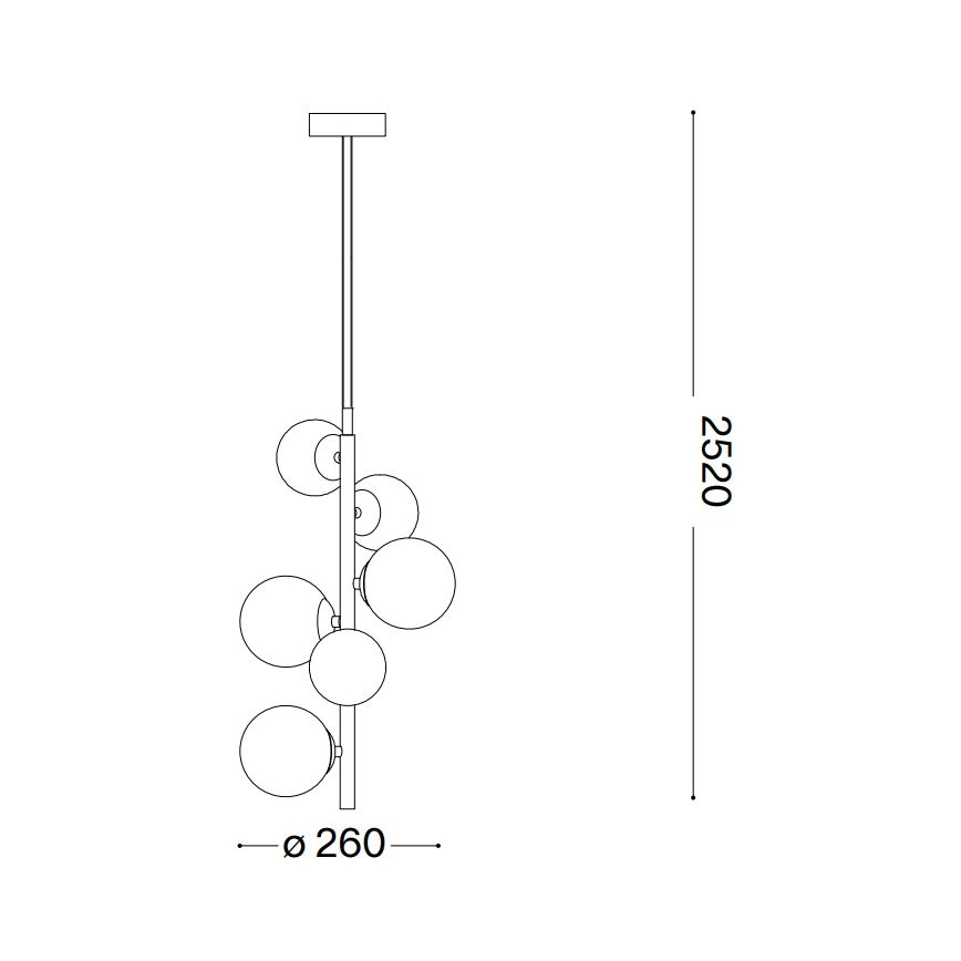 Ideal Lux - LED Lustr na lanku PERLAGE 6xG9/3W/230V pr. 26 cm černá/kouřová černá