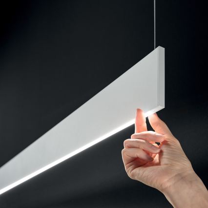 Ideal Lux - LED Lustr na lanku STEEL LED/24W/230V 3000K CRI 90 120 cm bílá