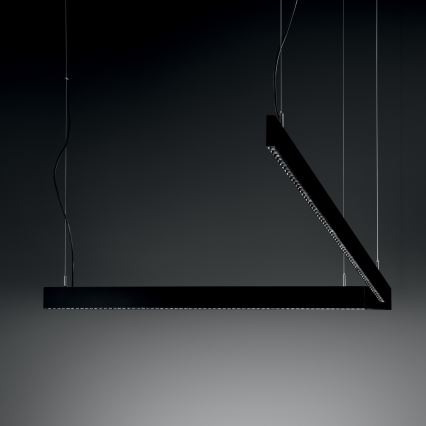 Ideal Lux - LED Lustr na lanku STEEL LED/29W/230V 3000K CRI 90 120 cm černá