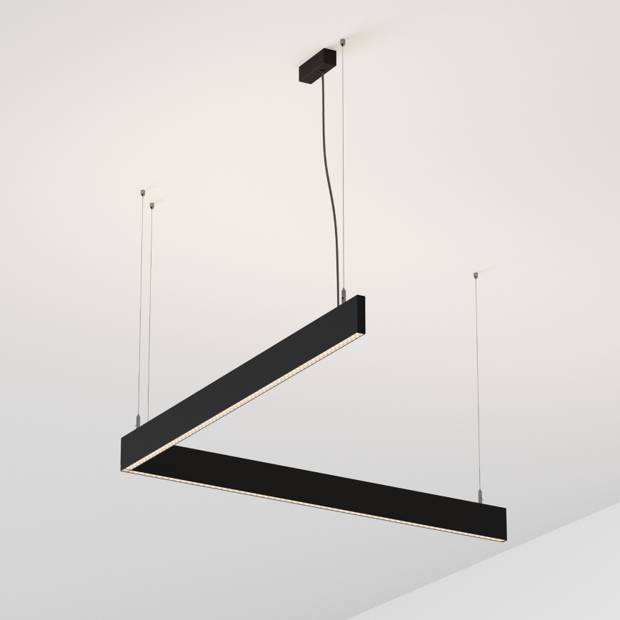 Ideal Lux - LED Lustr na lanku STEEL LED/29W/230V 4000K CRI 90 120 cm černá