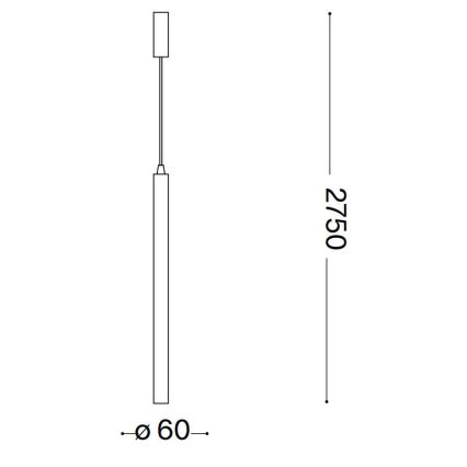 Ideal Lux - LED Lustr na lanku ULTRATHIN LED/11,5W/230V CRI 90 černá