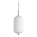 Ideal Lux - LED Lustr na lanku UMILE LED/20W/230V pr. 22 cm CRI 90 mosaz/bílá