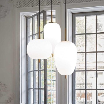 Ideal Lux - LED Lustr na lanku UMILE LED/55W/230V pr. 60 cm CRI 90 mosaz/bílá