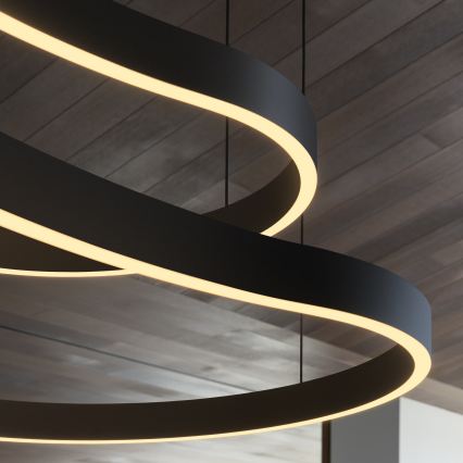 Ideal Lux - LED Lustr na lanku WAVES LED/45W/230V CRI 90 černá