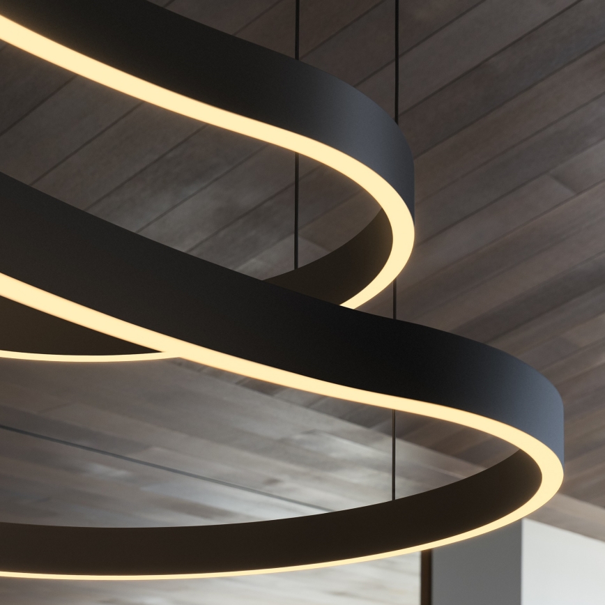 Ideal Lux - LED Lustr na lanku WAVES LED/45W/230V CRI 90 černá