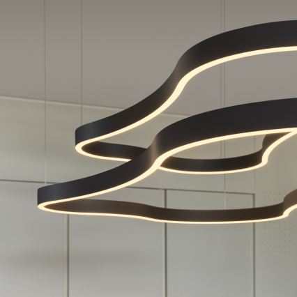 Ideal Lux - LED Lustr na lanku WAVES LED/54W/230V CRI 90 černá