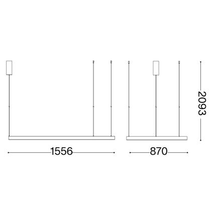 Ideal Lux - LED Lustr na lanku WAVES LED/54W/230V CRI 90 mosaz