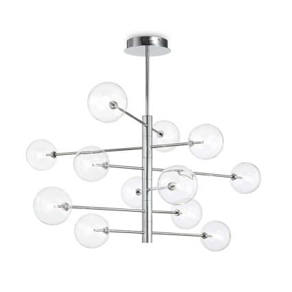 Ideal Lux - LED Lustr na tyči EQUINOXE 12xG4/2W/230V pr. 124 cm lesklý chrom/čirá