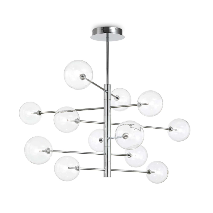 Ideal Lux - LED Lustr na tyči EQUINOXE 12xG4/2W/230V pr. 124 cm lesklý chrom/čirá