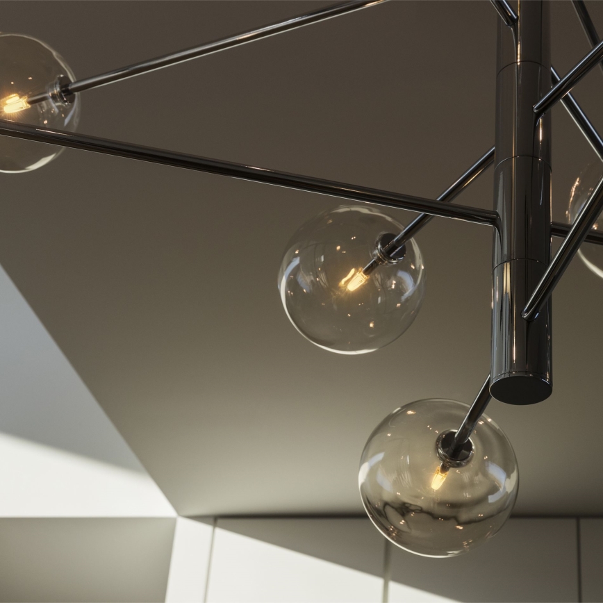 Ideal Lux - LED Lustr na tyči EQUINOXE 12xG4/2W/230V pr. 124 cm lesklý chrom/čirá