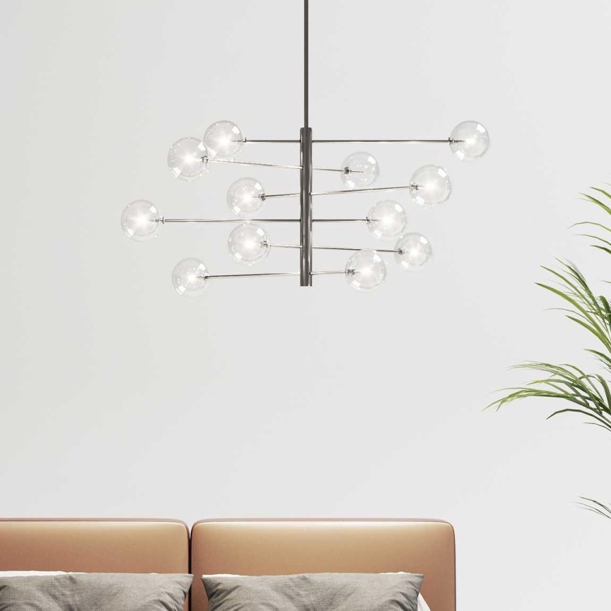 Ideal Lux - LED Lustr na tyči EQUINOXE 12xG4/2W/230V pr. 124 cm lesklý chrom/čirá