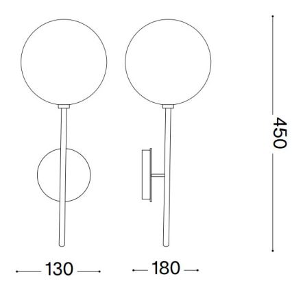 Ideal Lux - LED Nástěnná lampa EQUINOXE 1xG4/2W/230V mosaz/kouřová