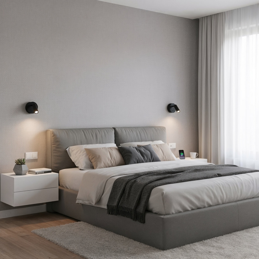 Ideal Lux - LED Nástěnné bodové svítidlo BEAN LED/3W/230V CRI 90 černá