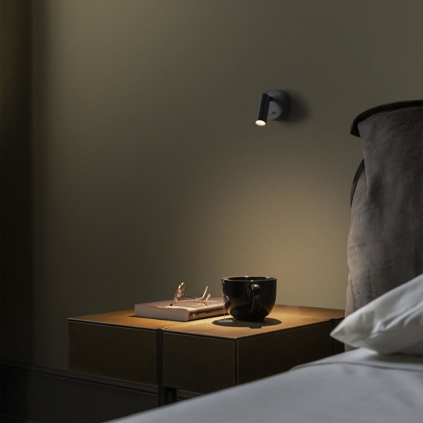 Ideal Lux - LED Nástěnné bodové svítidlo BEAN LED/3W/230V CRI 90 černá