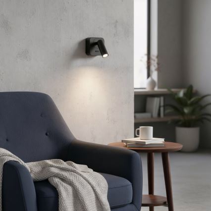 Ideal Lux - LED Nástěnné bodové svítidlo BEAN LED/3W/230V CRI 90 černá