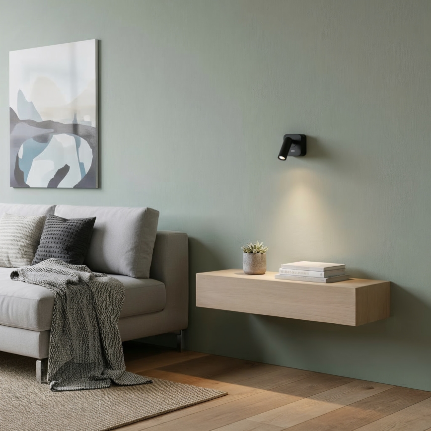 Ideal Lux - LED Nástěnné bodové svítidlo BEAN LED/3W/230V CRI 90 černá